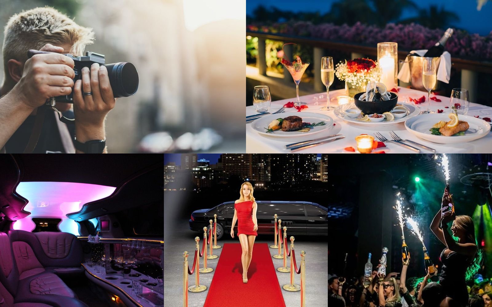 Prywatny Fotograf + Restauracja + Limuzyna + Czerwony Dywan + Klub